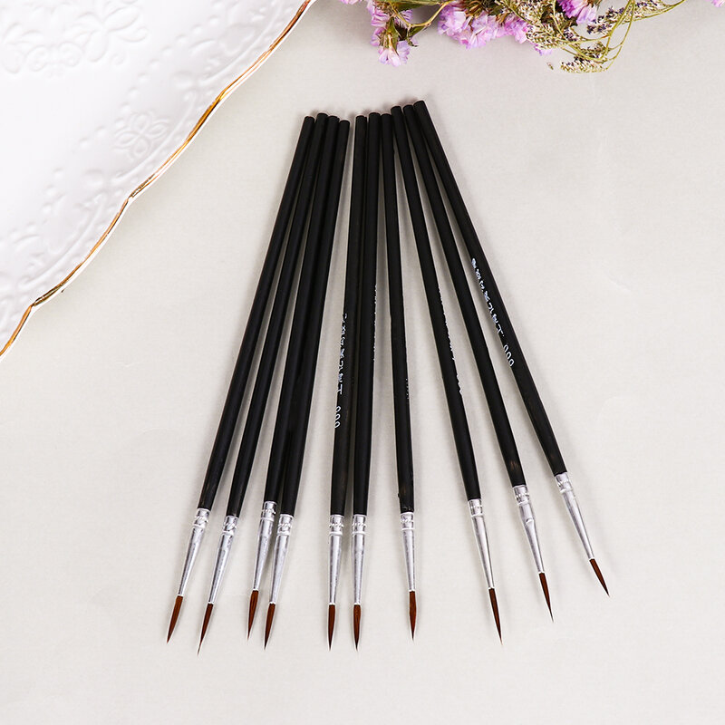 10Pcs Art Supplies Hand Painted Thin Hook Line Pen Drawing Art Pen Paint Brush Nylon Brush Acrylic Painting Pen Wholesale