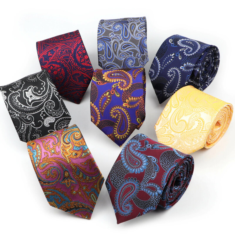 Design Luxus Paisley Krawatten Klassische Polyester 8cm Gravata Krawatte Klassische Business Casual Krawatten