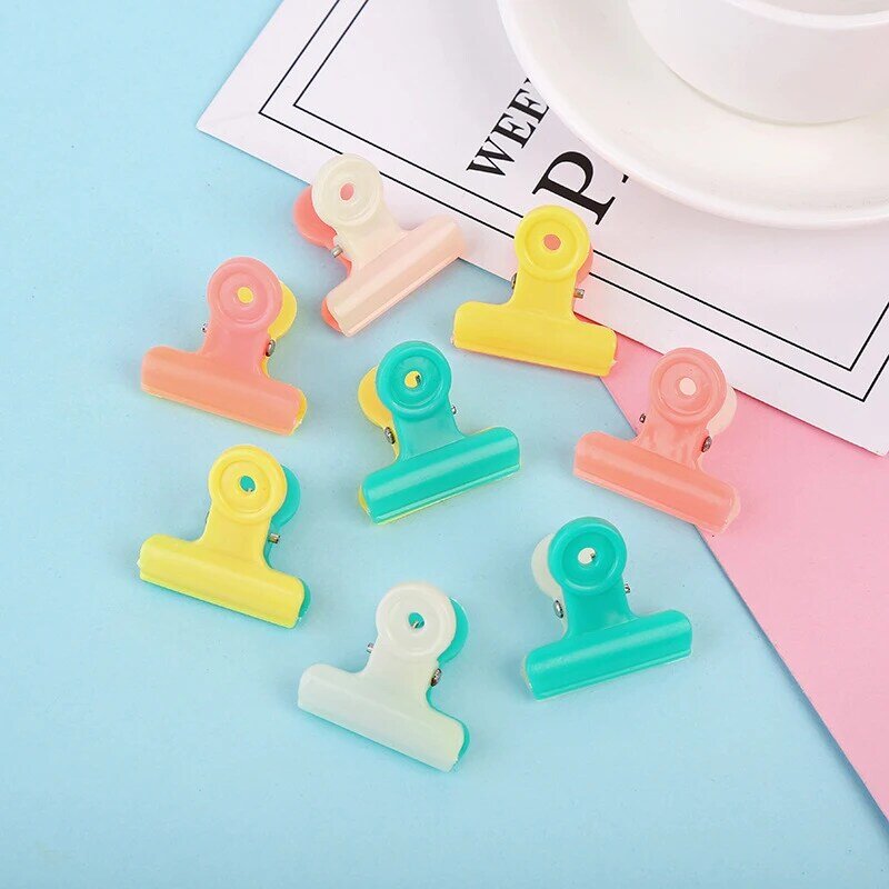 Set of 10 Color Purse Plastics Clip Office Supplies Stationery Financial Paper Clips