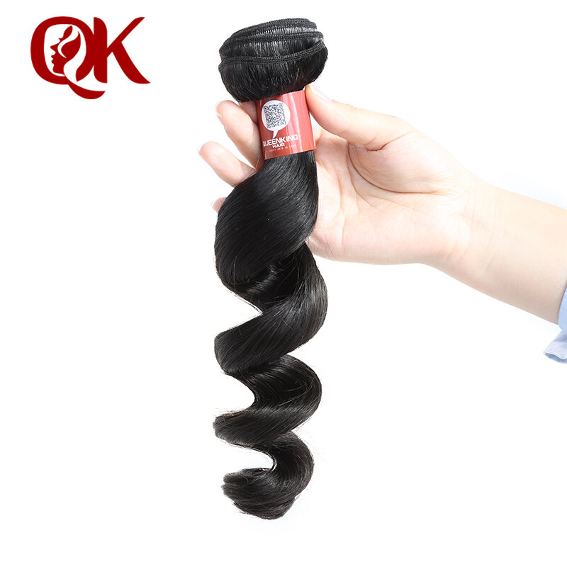 Queenking cabelo brasileiro onda solta pacotes de cabelo remy 12-26 polegadas cor natural 100% cabelo humano tecelagem frete grátis