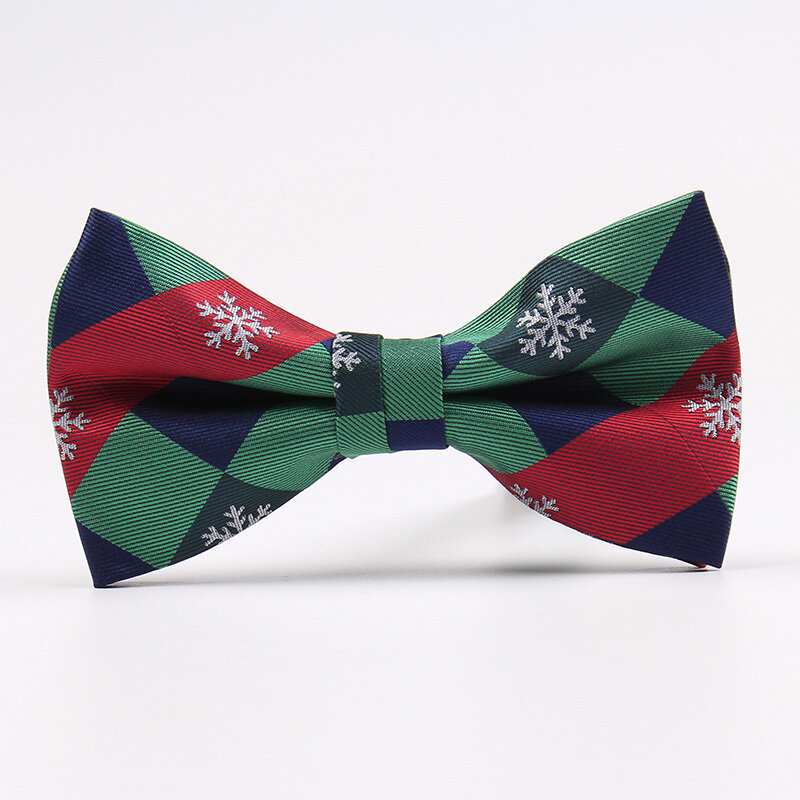 GUSLESON-pajaritas de Navidad para hombres, patrón de árbol de nieve, tema de Festival, corbata, moda informal, Bowknot, regalos para hombres