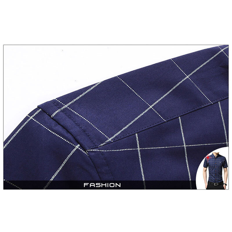 Dudalina Plus Size 5XL 2020 Summer Fashion Men's Short Sleeve Cotton Social Shirts Plaid Checked Shirt for Men Brand Chothing