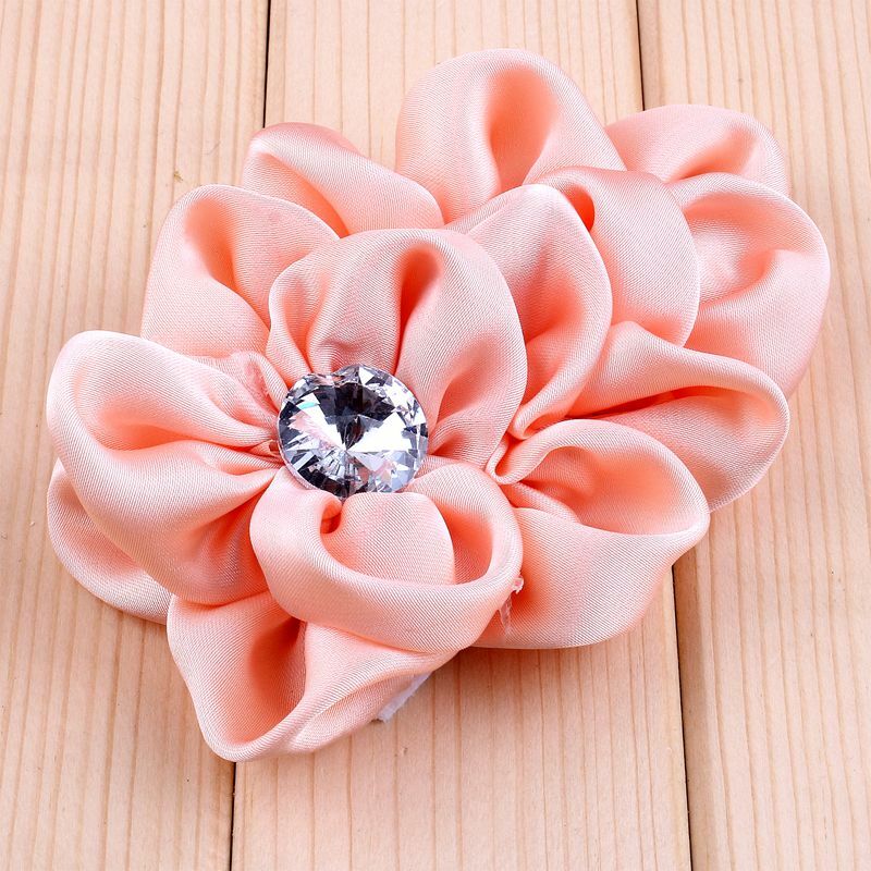 6pcs/lot 12 Colors Hair Clips Lchthyosis Shape Fabric Headband Flower Artificial Wedding Decorative Flowers+Bling Buttons DIY