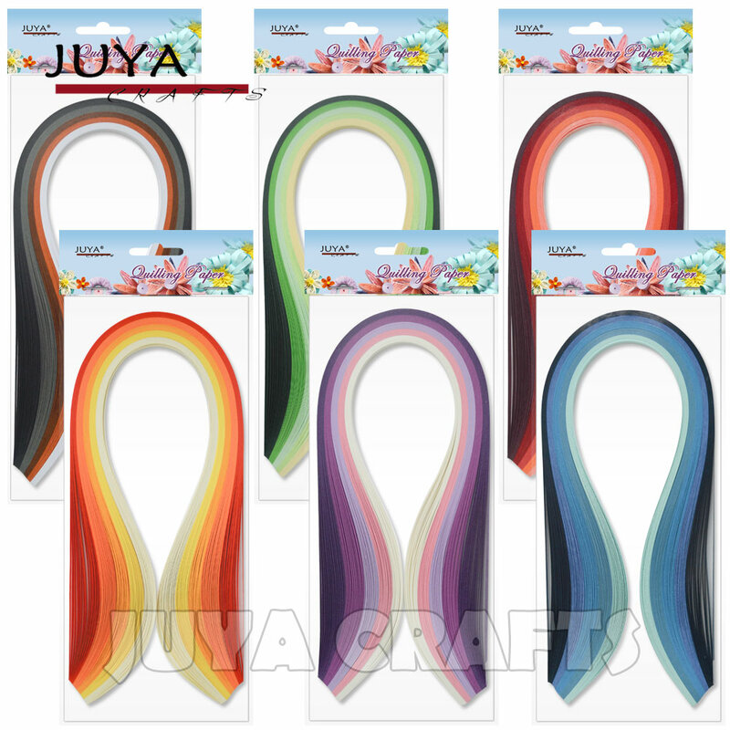 JUYA-Bande de papier Quilling faite à la main, artisanat en papier, 30 nuances de couleurs, longueur 390mm, largeur 3mm, 5mm, 7mm, 10mm, 600 bandes au total