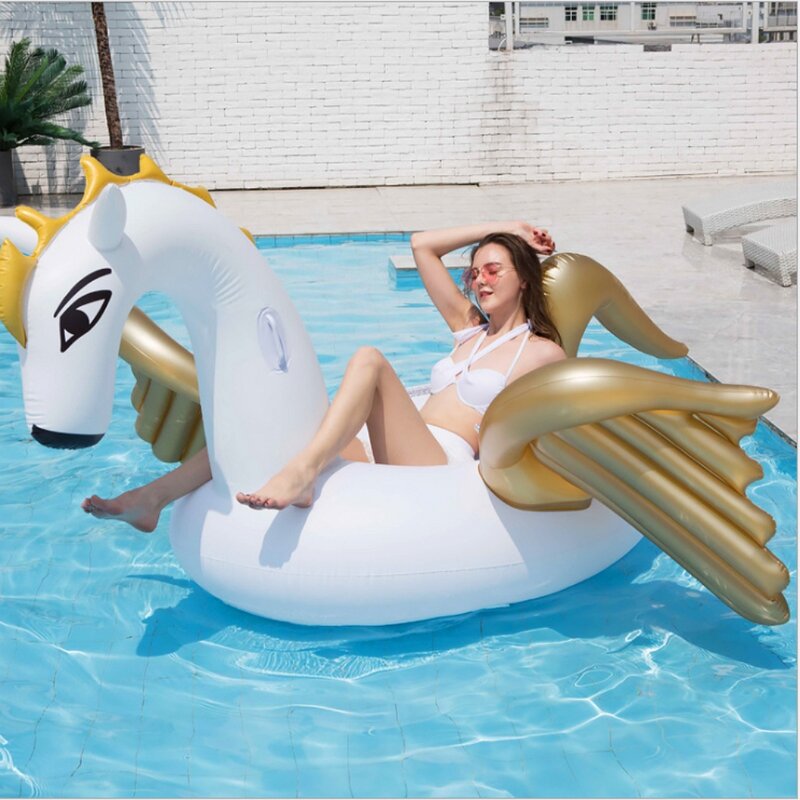Matelas de piscine géant gonflable Pegasus, 270cm, pour adultes, flottant, pour famille, transat, plaisir de l'eau