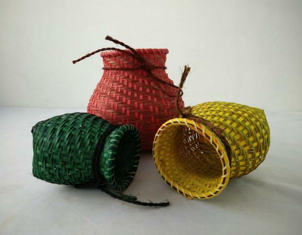Traditional Folk Bamboo Fish Baskets Handicraft Hamdmade Containers For Decoration Show Prop Flower Arrangement Unisex 2021