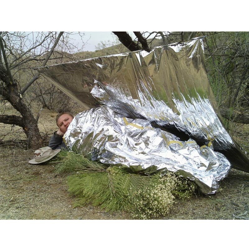 Adults Portable Folding Outdoor Safety Survival Retain Body Heat Emergency Space Rescue Thermal Mylar Gold Blankets 160*210cm
