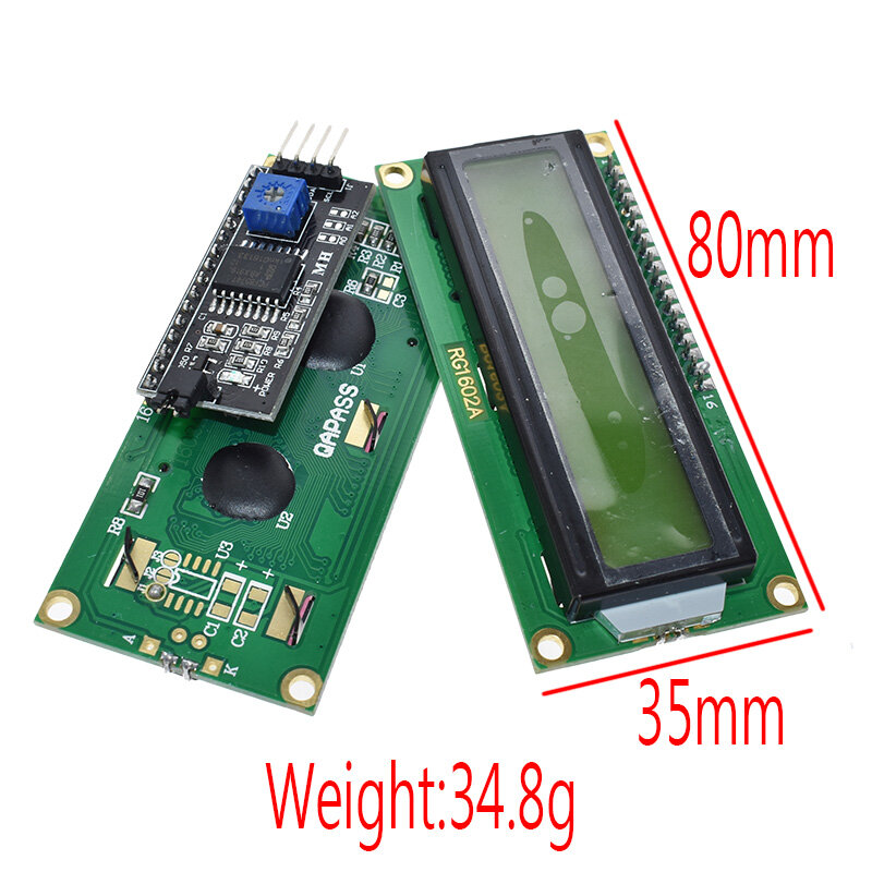 Module LCD1602 + I2C LCD 1602, écran bleu vert PCF8574 IIC I2C LCD1602, plaque d'adaptation pour arduino uno r3 mega2560