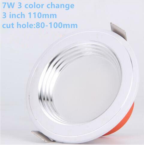 5W/7W 3 color change LED Ceiling Lamp Downlights For Bathroom Stairs Balcony AC220V AC110V