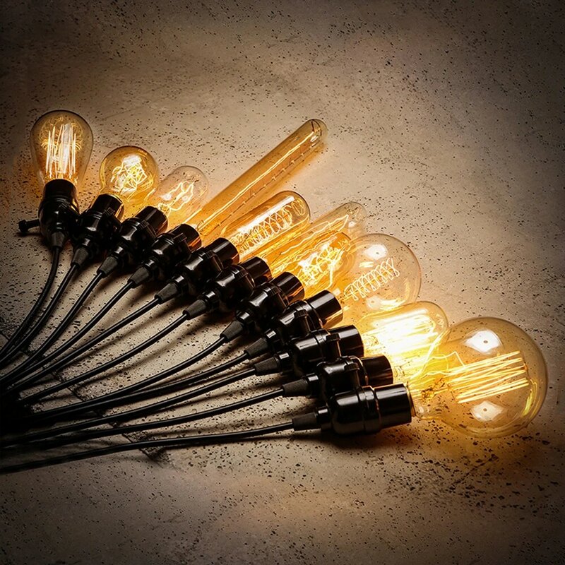 Ampoule Rétro Edison, vintage, lumière incandescente, lampe à filaments pour la décoration maison, 220 V, type E27