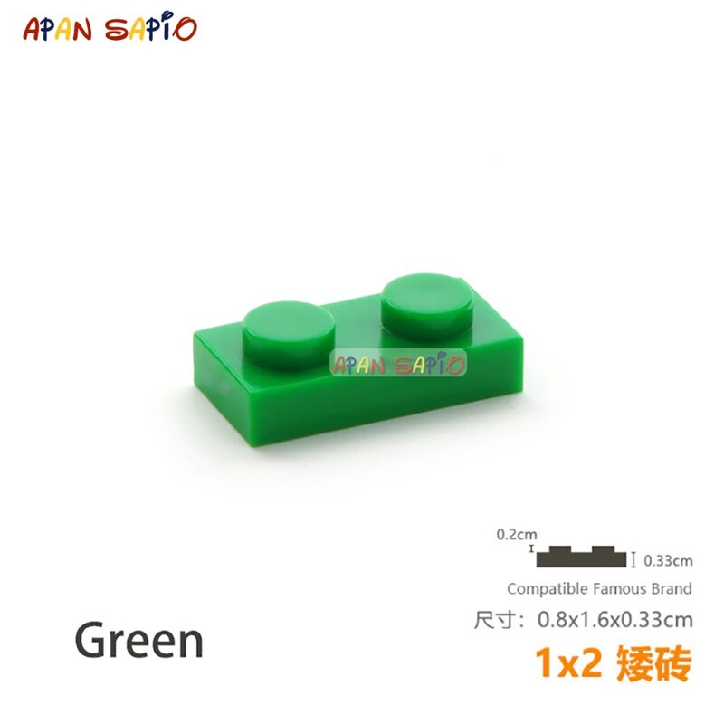 50pcs/lot DIY Blocks Building Bricks Thin 1X2 Educational Assemblage Construction Toys for Children Compatible With Brand