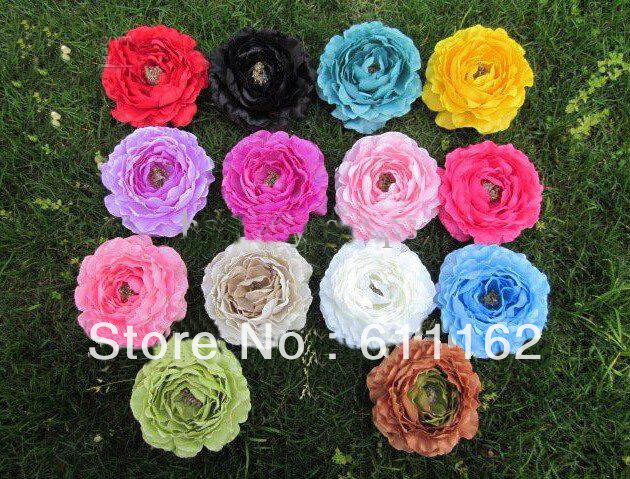 1000 stks 2017 Nieuwste Fashion meisje 4 inch multilayer 4 inch Ruffle Ranunculus bloemen gratis verzending