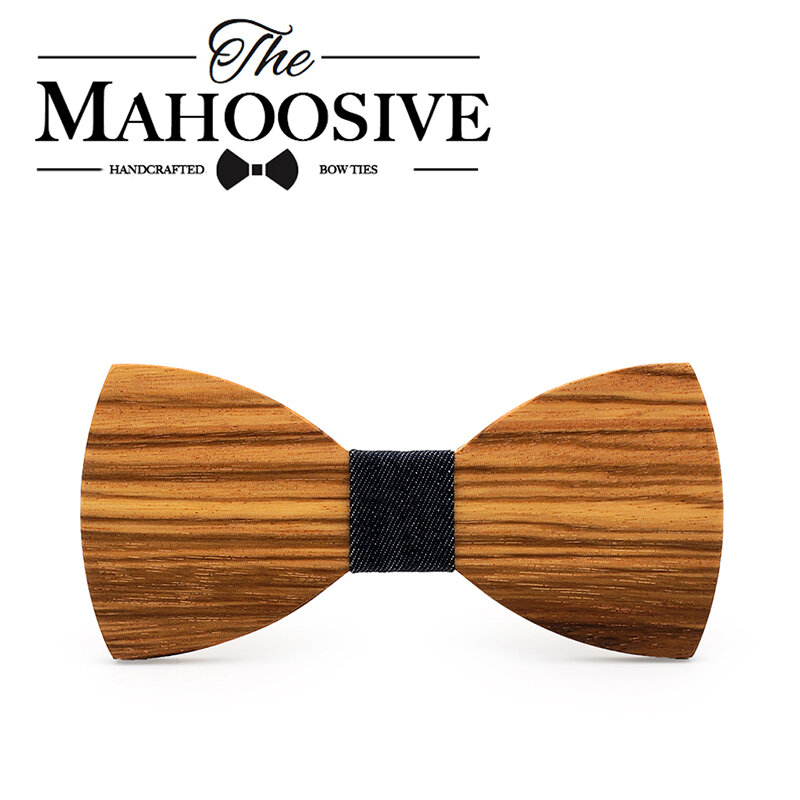 Mahoosive-pajarita de esquinas afiladas para hombre, accesorios para boda, fiesta, banquete, Club, negocios, decoración de madera