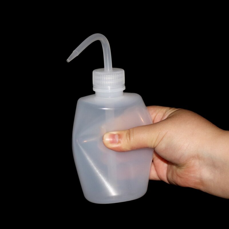 Botella de plástico transparente para lavado de tatuajes, escurridor de jabón verde para laboratorio, capacidad de 150/250/500ml