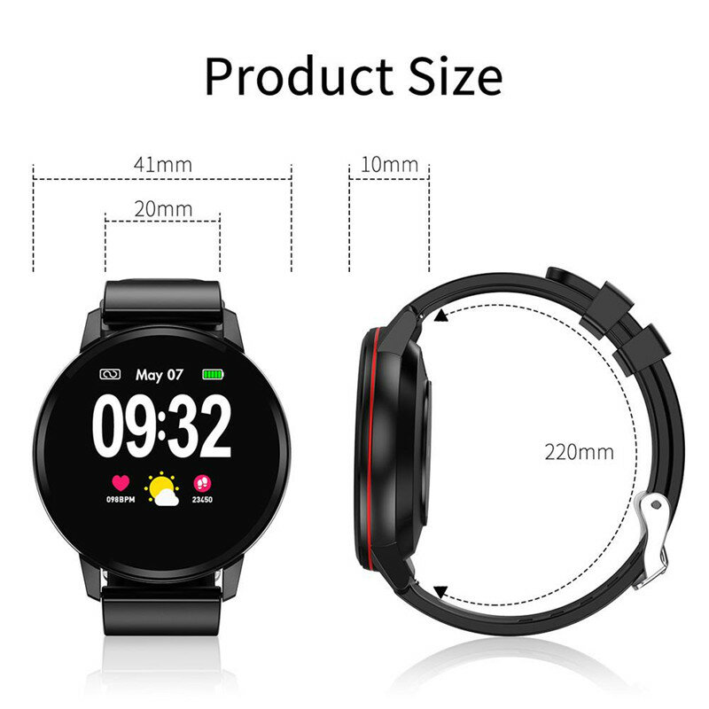 LIGE Smart Bracelet Men Women IP67 Waterproof Fitness Watch Full screen touch screen Can Control Music Playback For Android ios