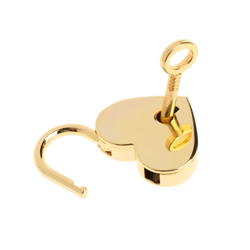 Serrure à clé en forme de cœur Vintage | Style ancien Mini Archaize, cadenas à clé avec tiroir pour enfants, Protection de serrure d'armoire