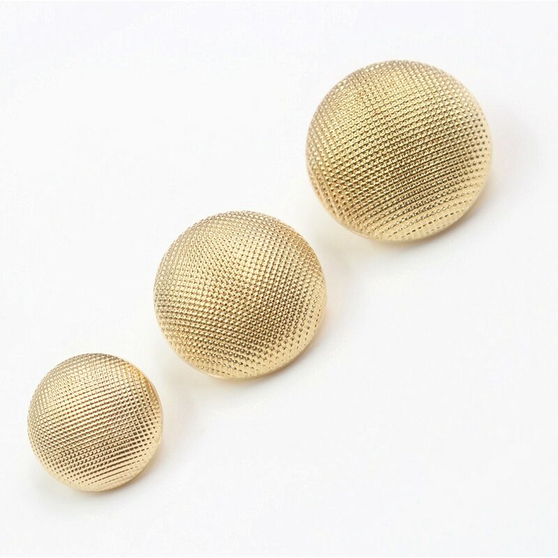 Botones metálicos de 18mm 22mm 25mm 10 unids/lote para ropa suéter decoración de abrigo camisa botones dorados accesorios DIY JS-0128