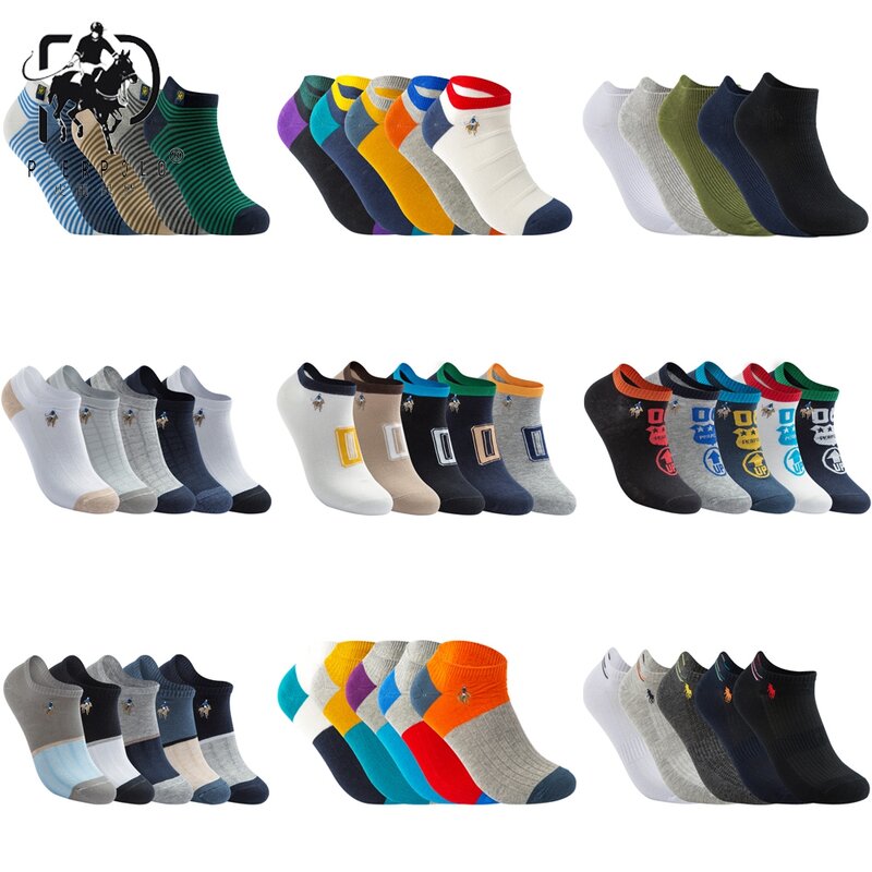Hohe Qualität 5 Paare/los PIER POLO Marke Männer Socken Sommer Mode Casual Weichem Baumwolle Socken Männer Lustige Ankle Socken