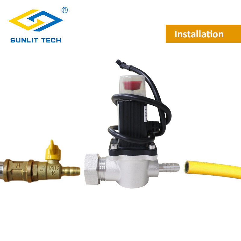 Detector de vazamento de gás natural, Gás Leakage Alarm, Sensor de gás GLP, Voice Prompt com válvula solenóide do cilindro, Gás cortado para segurança
