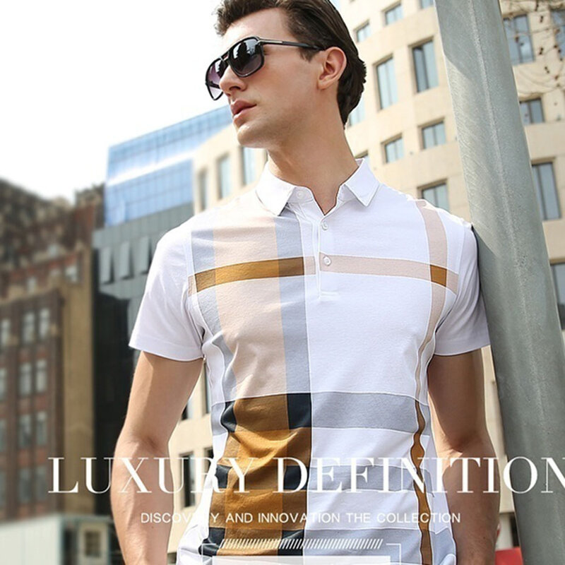 Zogga 2019 модная мужская рубашка поло с коротким рукавом Повседневная деловая рубашка поло мужская высококачественная одежда плюс размер XXXL р...