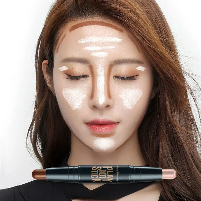 Lady Facial Highlighter Foundation Base Contour Pen Stick Beauty Make Up Face Powder Cream Shimmer Concealer Camouflage Makeup
