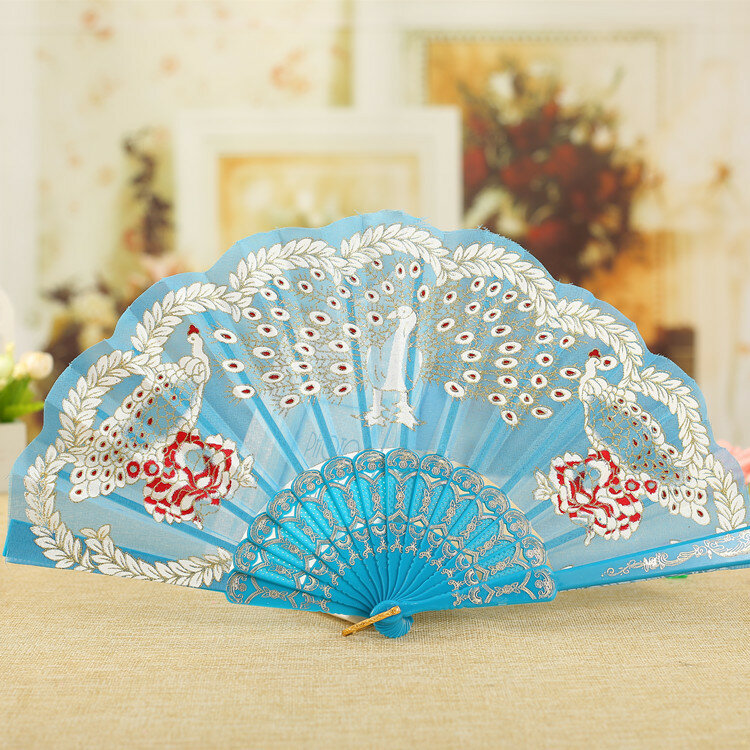 Lace Fan Female Folding Sub-elegant And Elegant Chinese Style Single Paragraph Unisex Multicolor Plastic 2021