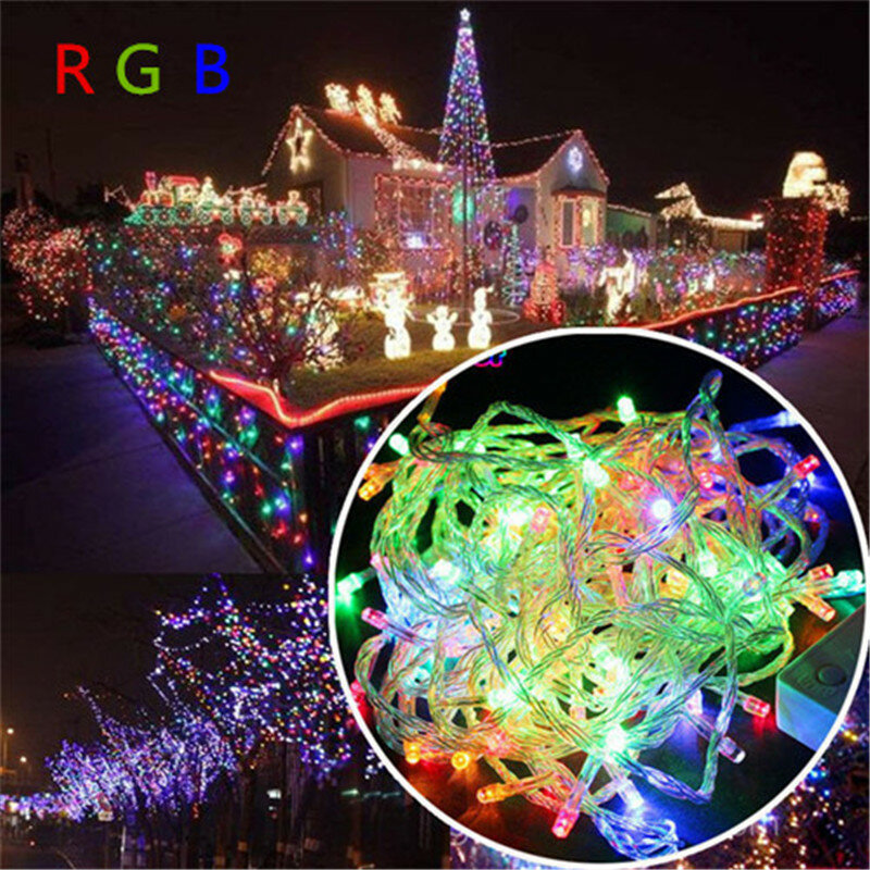 防水LEDストリングライト10m/20m 100/200 LED,220V,クリスマス,結婚式,庭,パーティー,装飾用