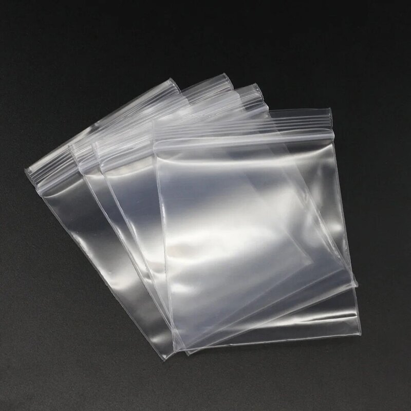 30-100pcs/pack 4*6/5*7/6*8/7*10 Bulk Thick Jewelry Packaging Pack Zipped Lock Reclosable Plastic Clear Poly Bag Gift