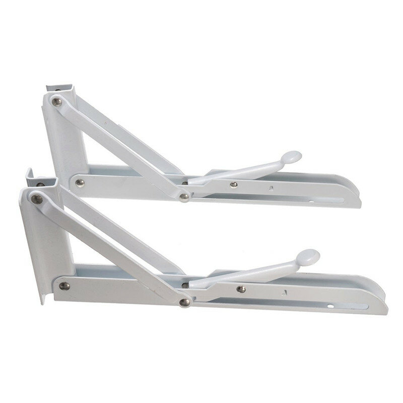 MTGATHER 2Pcs Triangular Folding Bracket Metal Release Catch Support Bench Table Folding Shelf Bracket Home