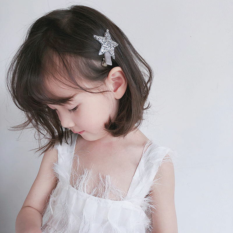 子供クリスタルラインストーン光沢のあるスター赤ちゃんのヘアピン女の子ヘアアクセサリー星形素敵なスタイルスナップヘアクリップ