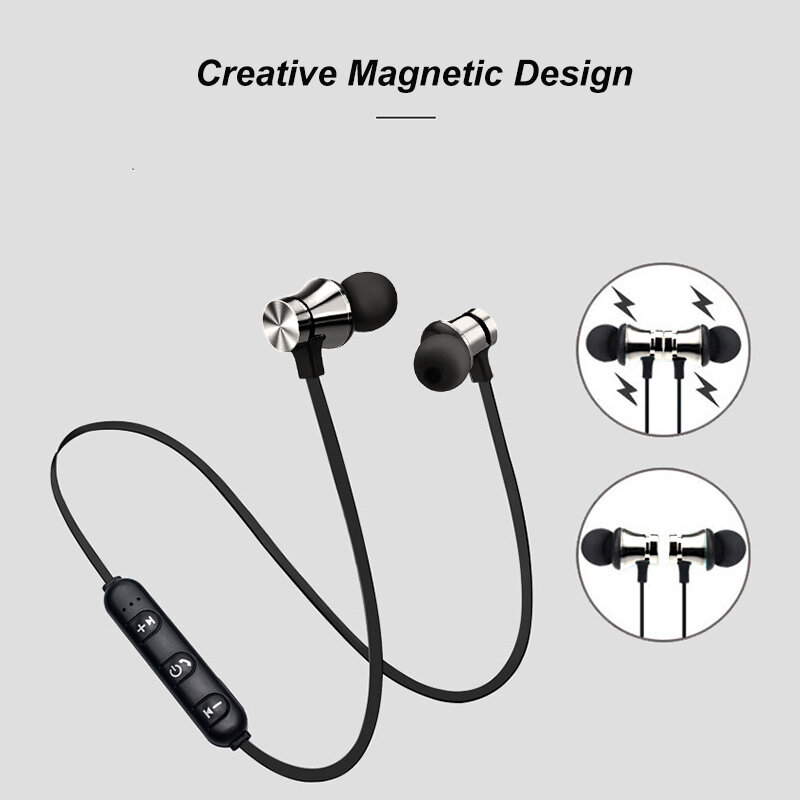 iPhox Waterproof Sport Bluetooth Earphone Magnetic Attraction Earphone 4.2 with Charging Cable Young Earphones Build-in Mic
