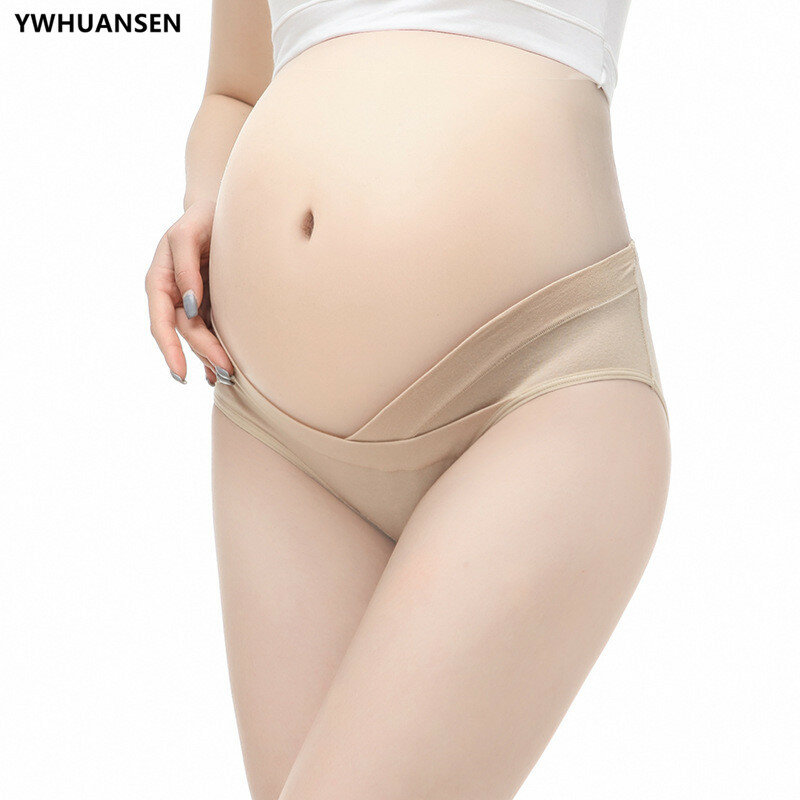 Cotton Maternity Pregnant Underwear Postpartum Mother Under Bump Panties V-Shaped Soft Belly Support Panty Breathable
