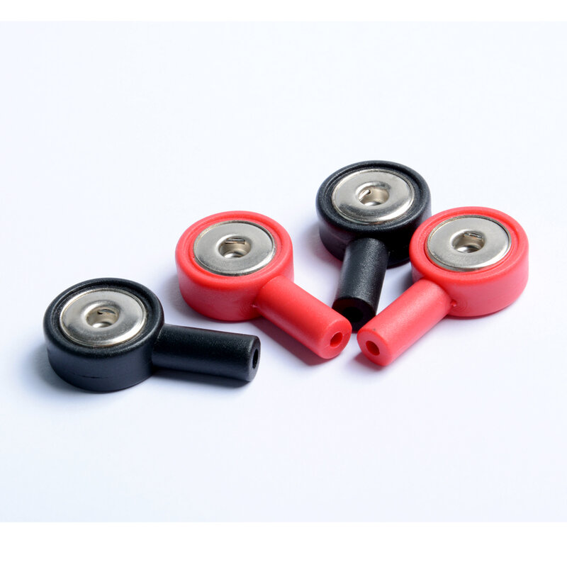 2 fios de chumbo TENS vermelho e preto Pin para Snap Connect Adapters, 2mm Pin para 3.5mm e 3.9mm, 4 pcs