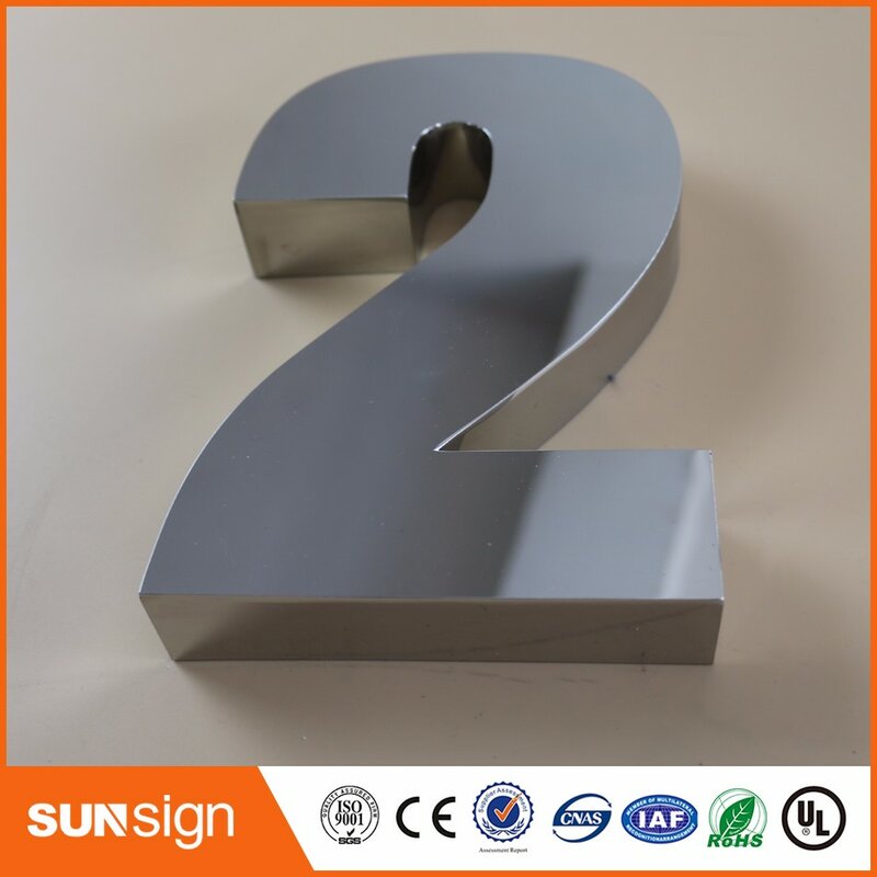 H15cm 0-9 أرقام البيت الحديث الفولاذ المقاوم للصدأ رقم أرقام باب الحروف غرفة بوابة رقم جديد