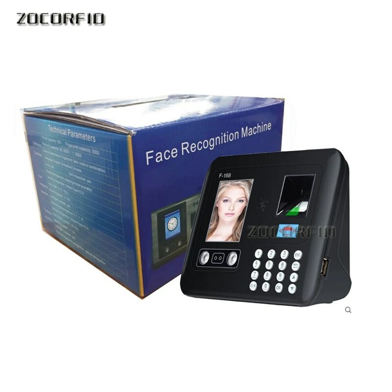 Sidik Jari Biometrik & Wajah Waktu Kehadiran Clock Perekam Karyawan Elektronik Digital Menu Bahasa Inggris/U Disk Download