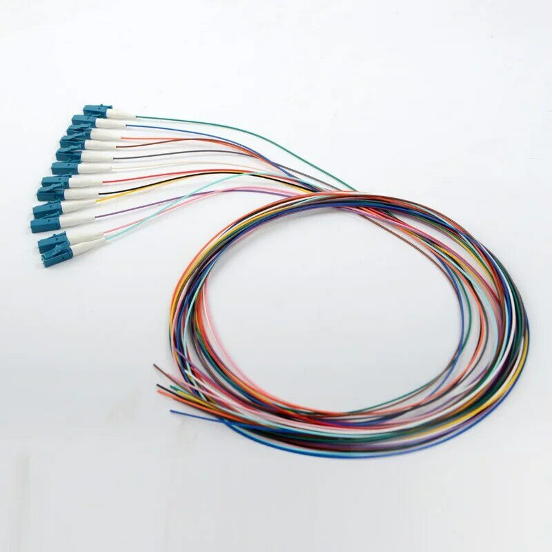 12 peças por lote Lc upc pigtail de fibra óptica de Modo Único de fibra óptica SM 0.9 milímetros 9/125 Metros de 1