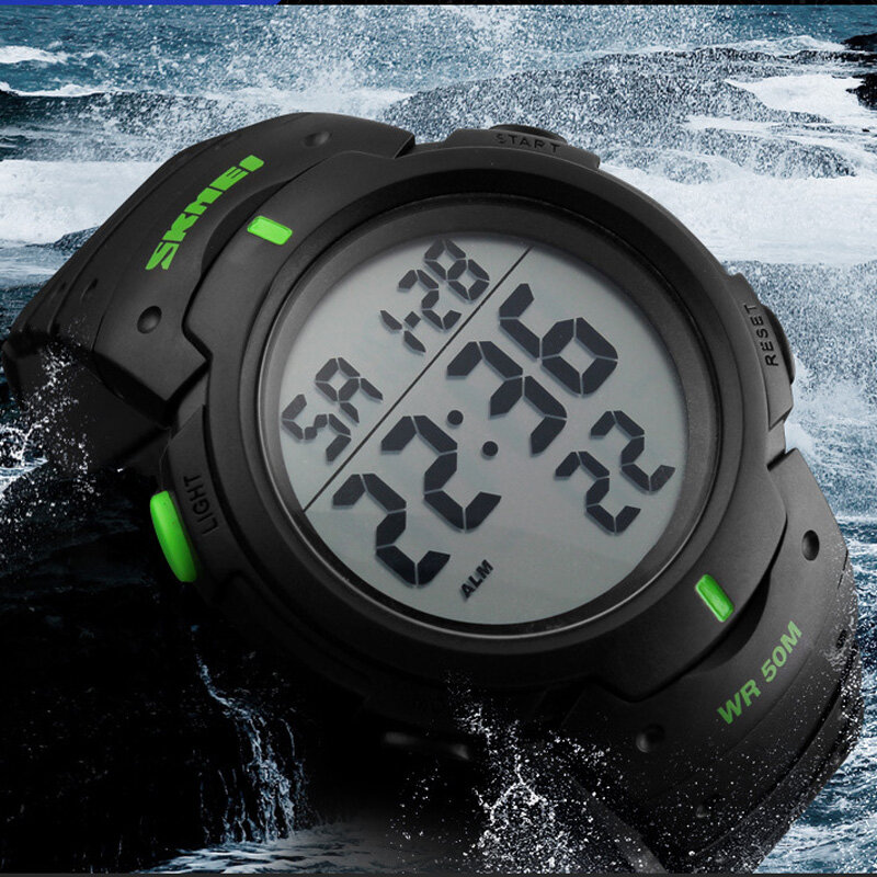 Skmei męskie sportowe zegarki Top marka luksusowe Dive cyfrowy zegarek led w stylu wojskowym mężczyźni moda Casual elektronika zegarki na rękę zegar mężczyźni