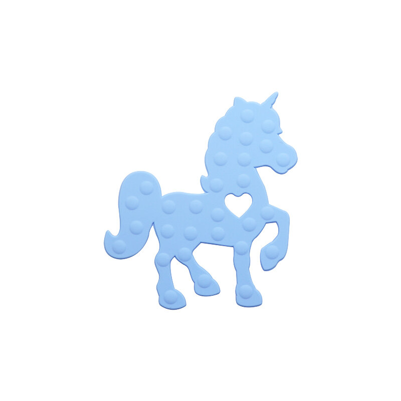 Joepada 1 Buah Unicorn Bayi Teether Keperawatan Mainan Kuda Kunyah Makanan Kelas Silikon Manik-manik untuk DIY Bayi Tumbuh Gigi Kalung BPA Gratis