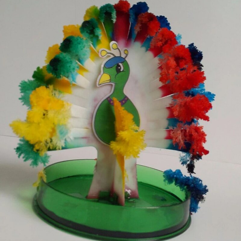 Árvore mágica multicolorida de papel 12cm para crianças, brinquedo educacional para crianças, cultivo mágico de natal, pavão, árvores, arbol, magico, 2019