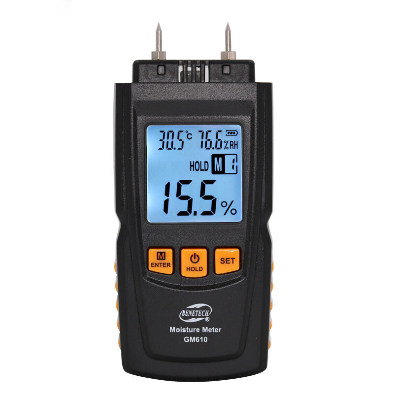 GM610/GM605 misuratore di umidità, ago di legno misuratore di umidità, tester di umidità del legno, contenuto di acqua tester