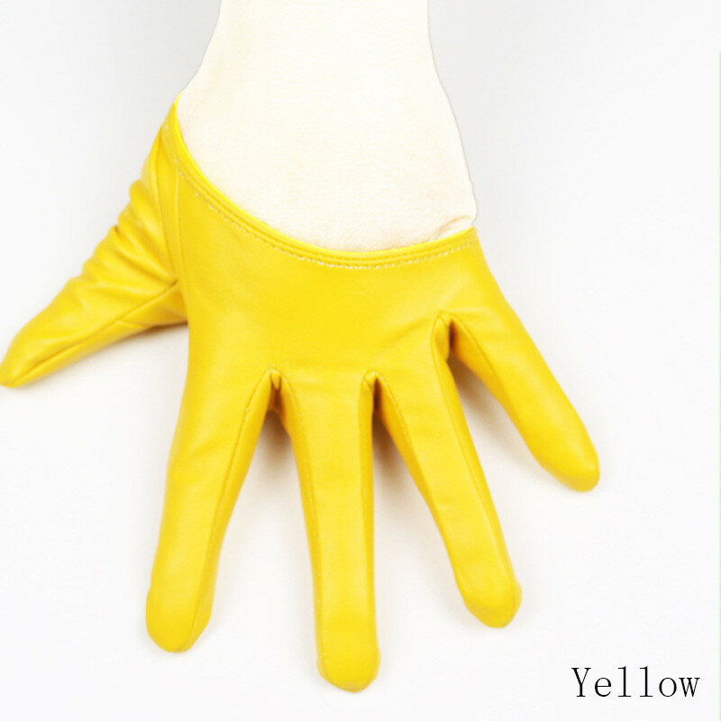 LongKeeper-guantes de cuero sintético para mujer, manoplas sexys de media palma, color negro, dorado y plateado, para espectáculo de fiesta, nuevo diseño, SXJ106