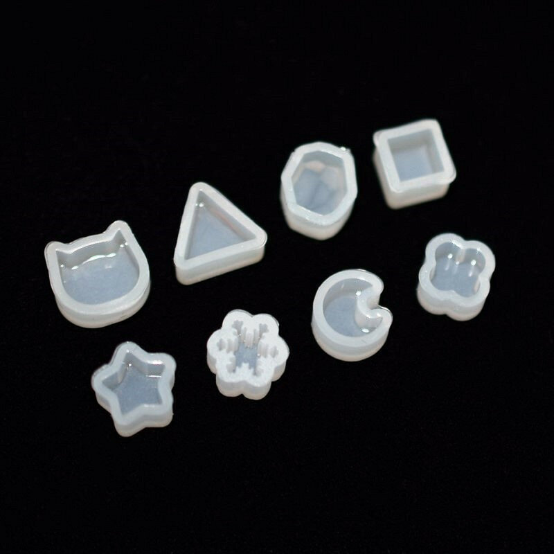 Snasan 1 par bonito pequeno grânulos molde de silicone estrela mmoon trevo neve jóias resina molde de silicone artesanal diy moldes de resina cola epoxy
