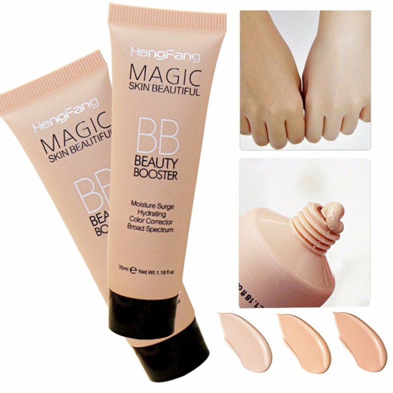 1 pc hengfang 3 tipos de cor da pele natural iluminar base maquiagem corretivo longa duração rosto branqueamento fundação bb creme tslm1