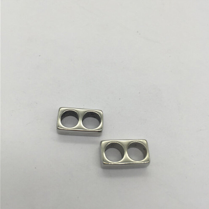 Two Hole Stainless  Steel Custom Charm /Beads Spacer Fit Bracelet Making Leather Jewelry DIY Spacer Metal Beads