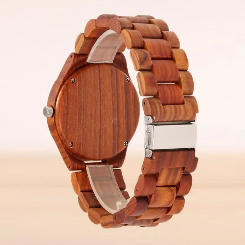 Personality Design Logo Write Your Message Carved Customize Black Sandalwood Wooden Watch Laser Print Contains watches Gifts