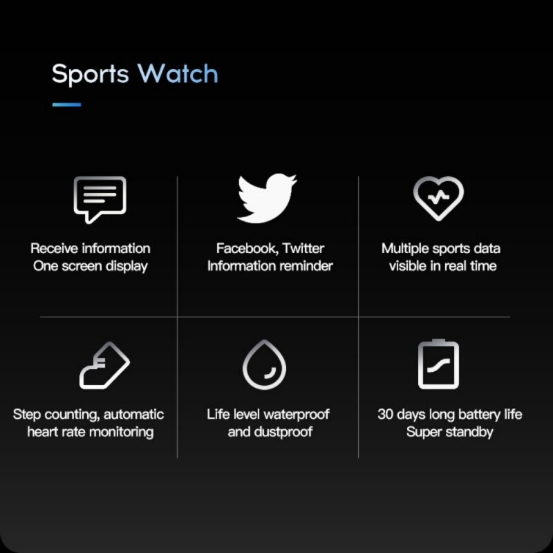 M3 Smart Bracelet Color Screen USB Charging  Sports Step Heart Rate Blood Pressure Monitoring IP67 Waterproof Smart Watch