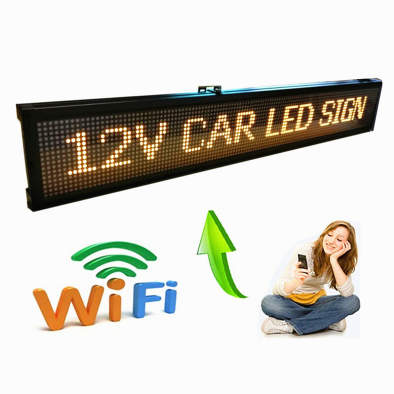 Painel de visualização programável para carro, 40 polegadas, 12v, 24v, wi-fi, controle remoto, painel de automóvel, assinatura de veículo, tela de fábrica