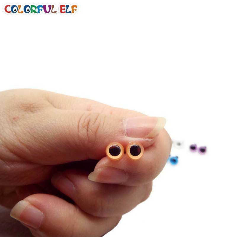 Оптовая продажа (100 шт./лот) 6 мм Пластиковые безопасные глаза для игрушек разноцветные плюшевые Глаза животных для кукол