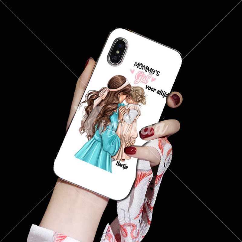 Yinuoda 검은 갈색 머리 아기 엄마 소녀 여왕 부드러운 실리콘 tpu 전화 커버 애플 아이폰 8 7 6 6 s 플러스 x xs 최대 5 5 s se xr