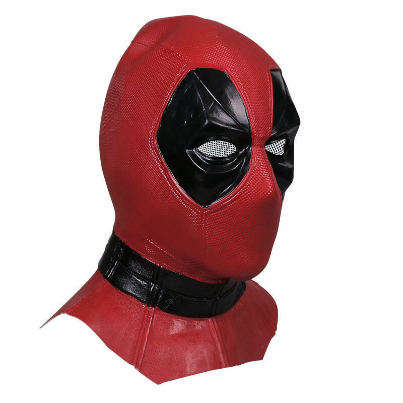 Filme de luxo adulto látex deadpool máscara cosplay deadpool rosto cheio capacete artesanal festa halloween prop